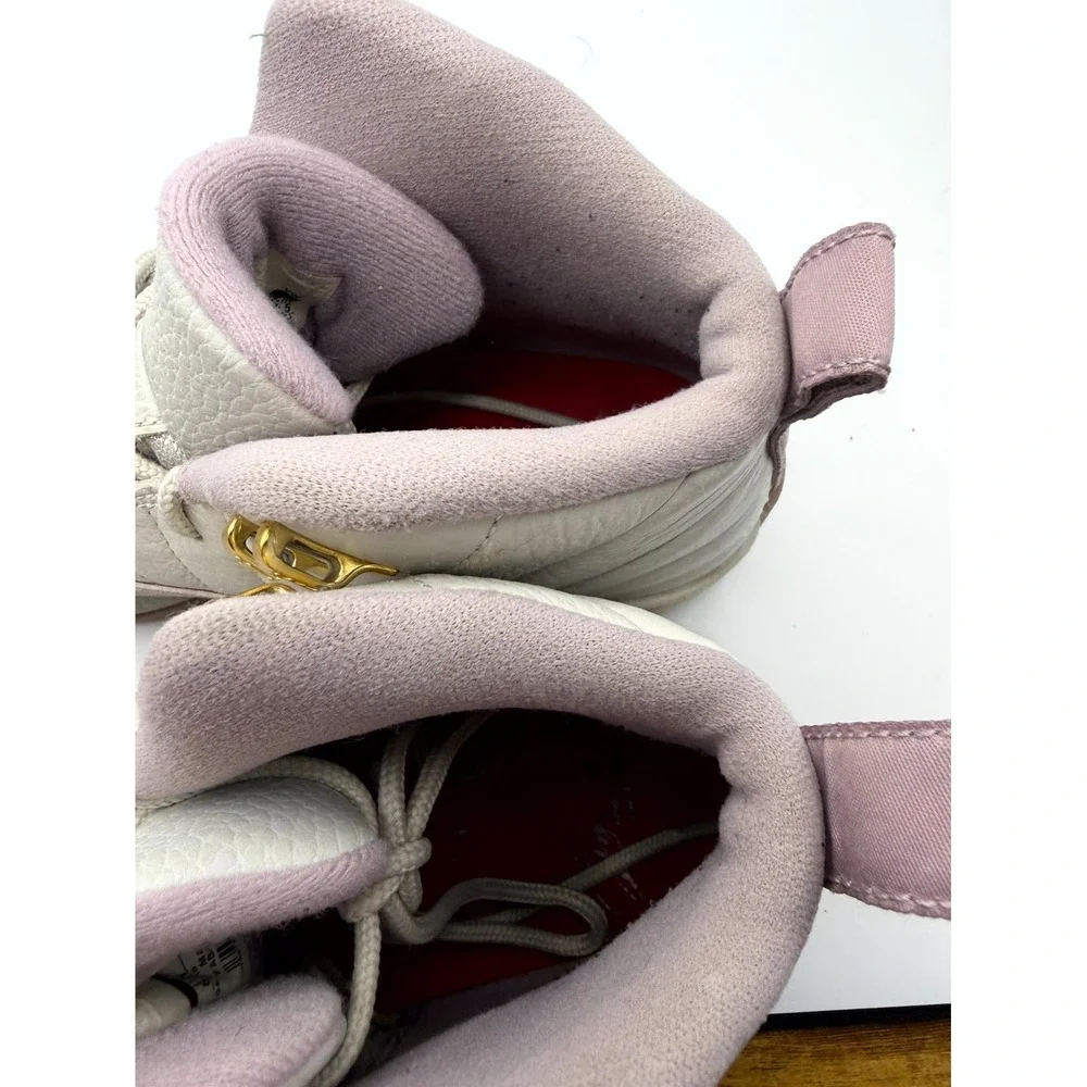 Air Jordan‎ 12 Retro GG 845028-025 Kids 6.5 Sneaker Plum Fog White Leather Shoes